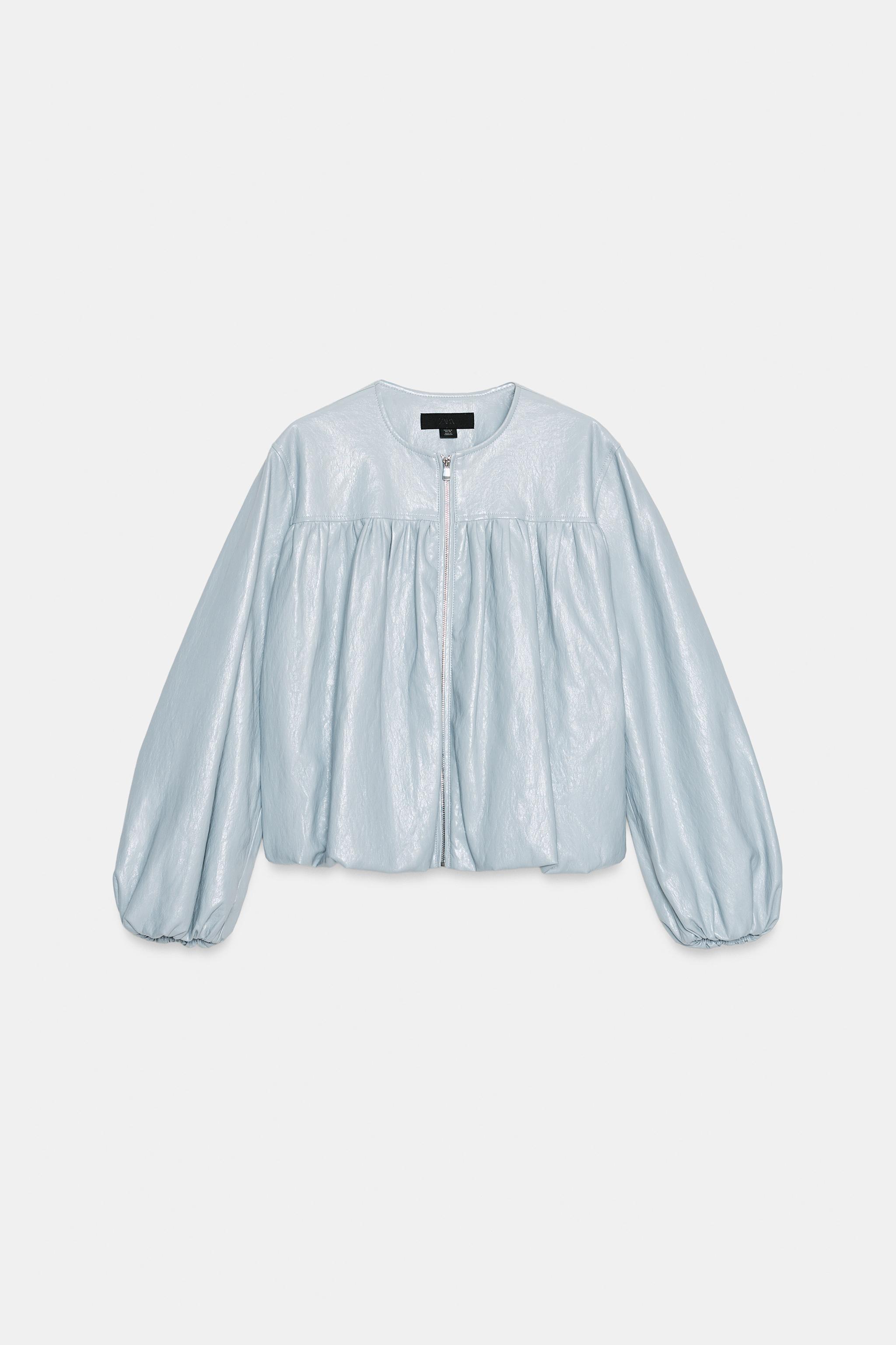 BLOUSA À EFFET MATIÈRE SYNTHÉTIQUE